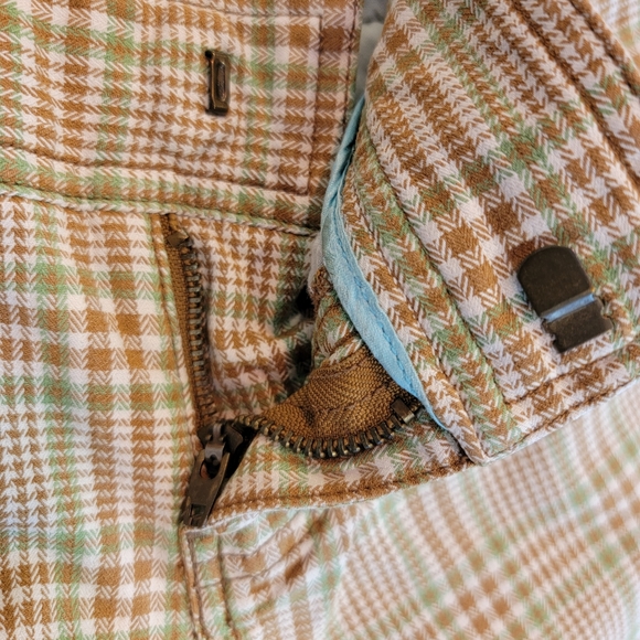 HOLLISTER Wide Leg Stretch Plaid Pants Cuffed Hem SZ 3 - Picture 7 of 13